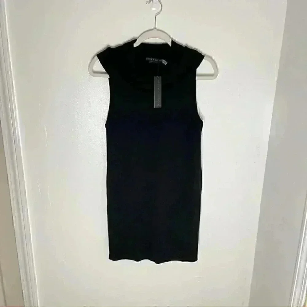 NWT Alice + Olivia Sharron Cowl Tunic Sweater Black